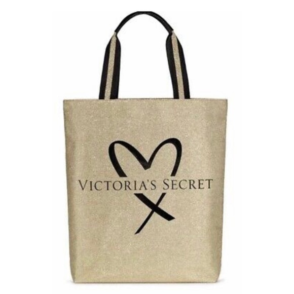 PINK VS GOLD SPARKLE TOTE - Picture 1 of 8